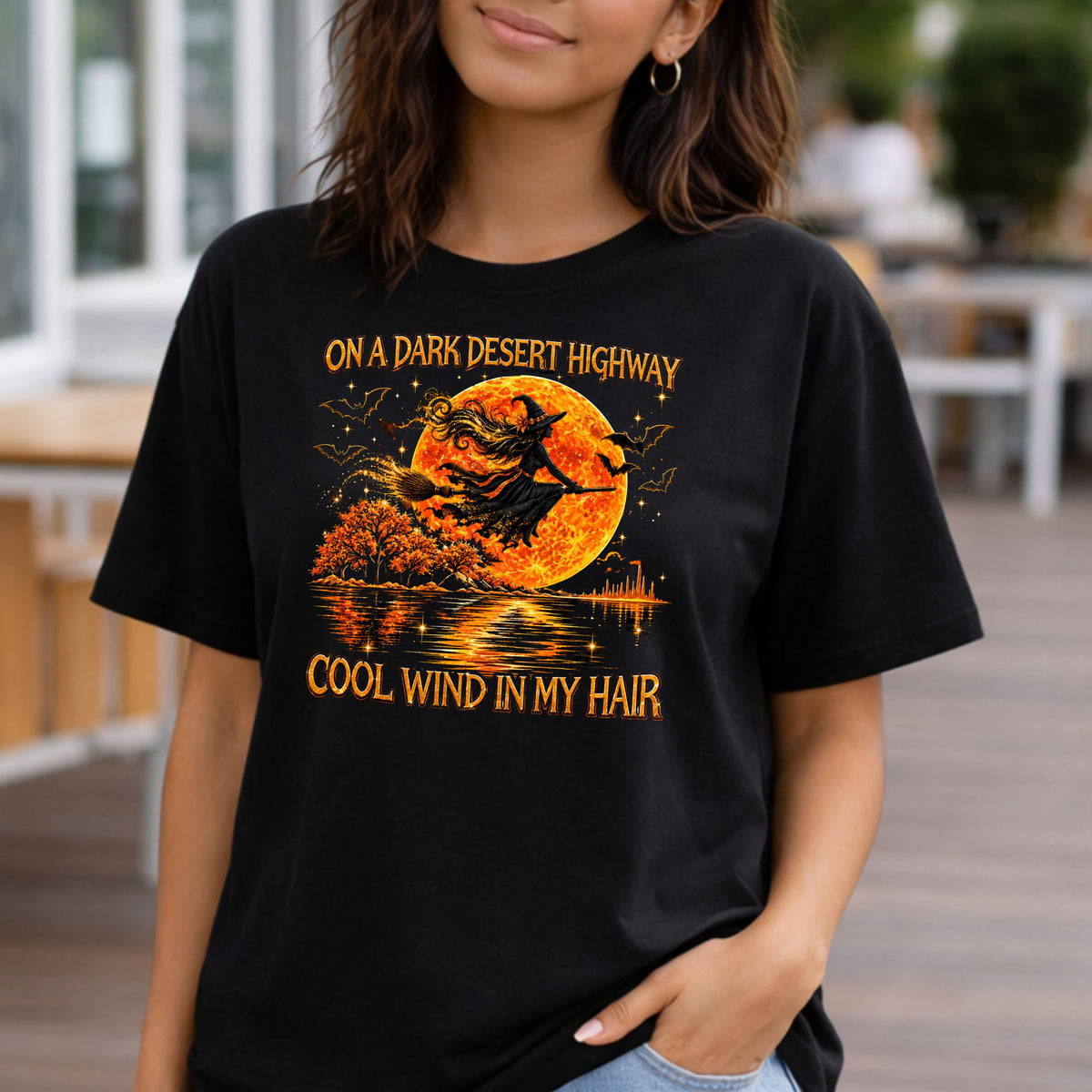 Funny Witch  wind in my hair Gildan 5.3 oz. T-Shirt