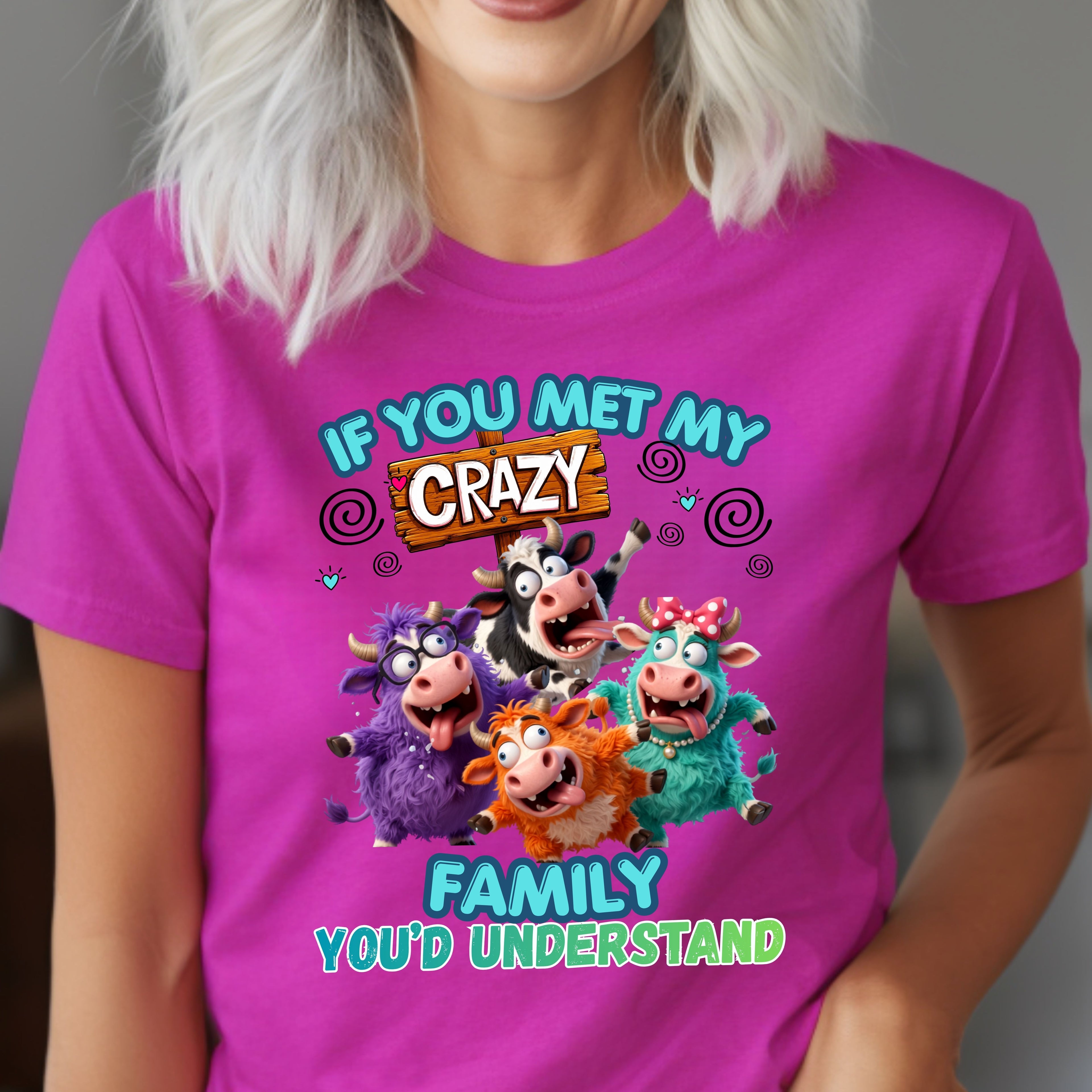 Crazy Family  Funny. T-Shirt