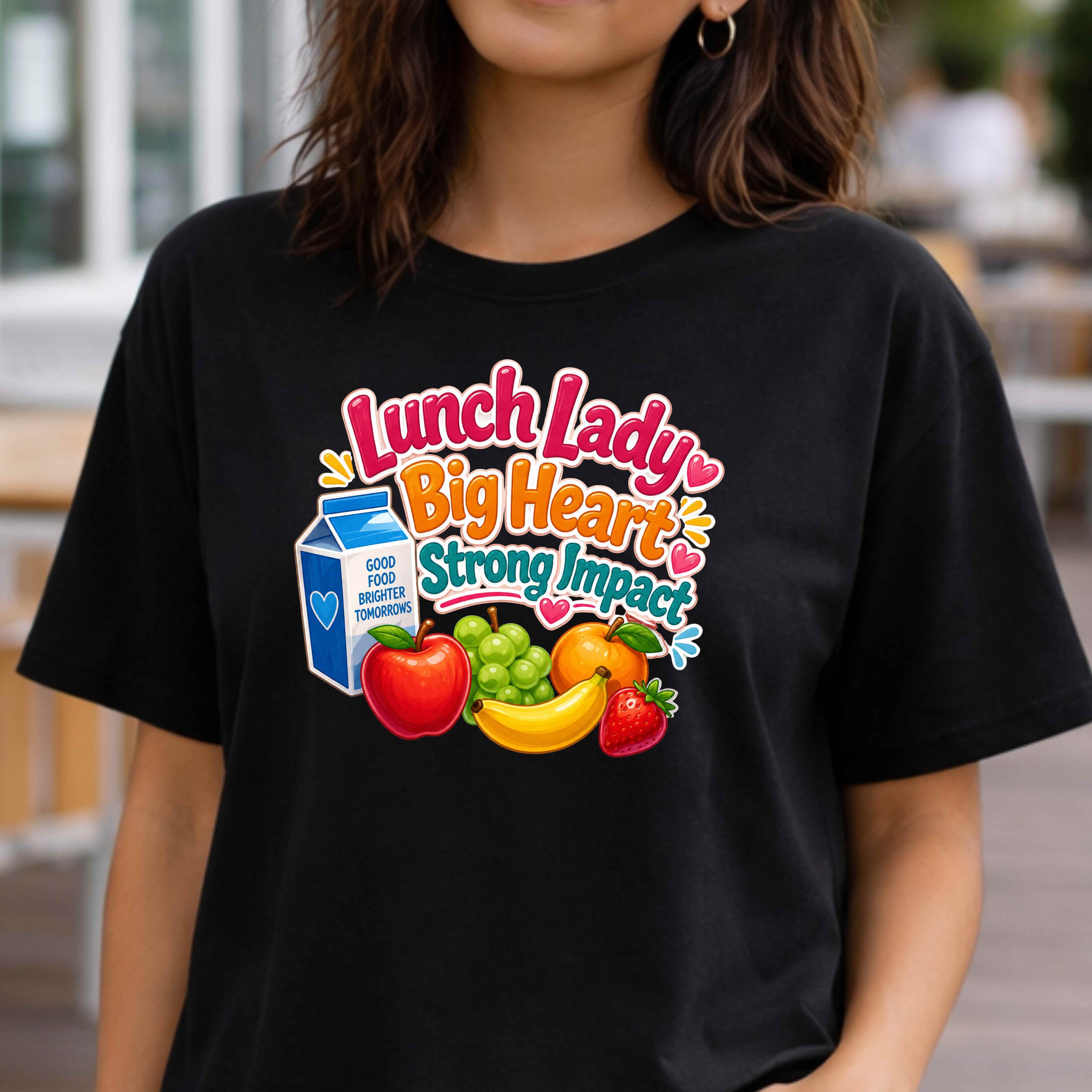 Lunch lady Big heart  Funny T-Shirt
