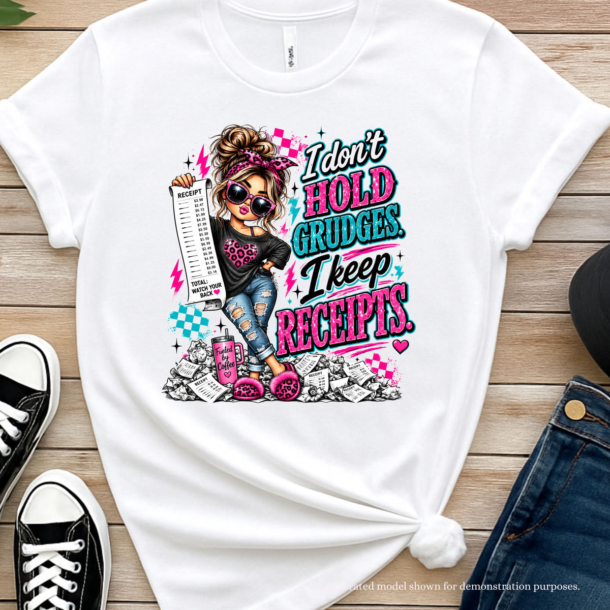 I don't hold a Grudges just Receipts Funny Gildan 5.3 oz. T-Shirt
